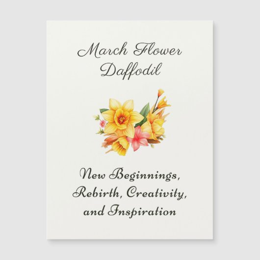 Maart Geboorte Maand Bloem Daffodil Geboortegesche (Voorkant)