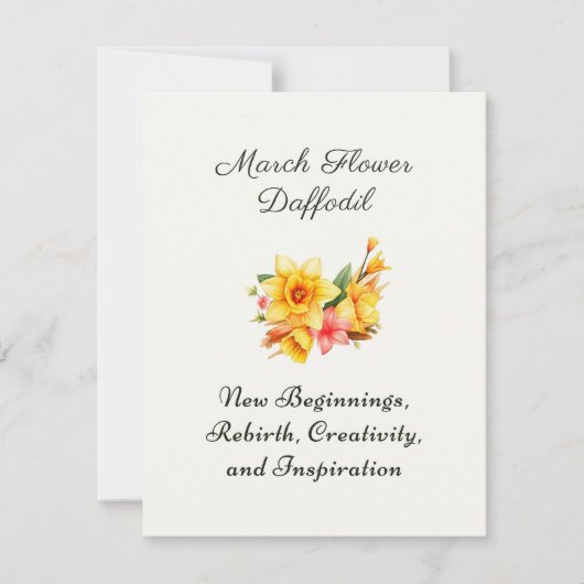 Maart Geboorte Maand Bloem Daffodil Geboortegesche (Voorkant)