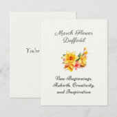 Maart Geboorte Maand Bloem Daffodil Geboortegesche (Voorkant / Achterkant)