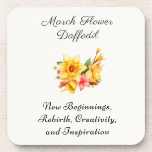 Maart Geboorte Maand Bloem Daffodil Geboortegesche Bier Onderzetter