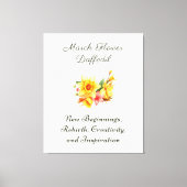 Maart Geboorte Maand Bloem Daffodil Geboortegesche Canvas Afdruk (Voorkant)