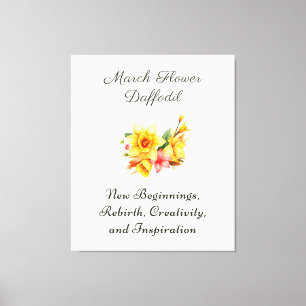Maart Geboorte Maand Bloem Daffodil Geboortegesche Canvas Afdruk