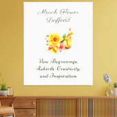 Maart Geboorte Maand Bloem Daffodil Geboortegesche Canvas Afdruk (Insitu (Woonkamer))