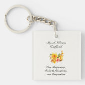 Maart Geboorte Maand Bloem Daffodil Geboortegesche Sleutelhanger (voorkant)