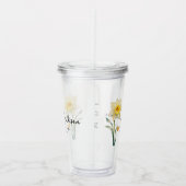 Maart Geboorte Maand Bloem Daffodil gepersonalisee Acryl Drinkbeker (Rechts)