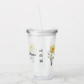Maart Geboorte Maand Bloem Daffodil gepersonalisee Acryl Drinkbeker (Links)