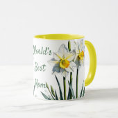 Maart Geboorte Maand Bloem Daffodils. Moederdag Mok (Voorkant rechts)