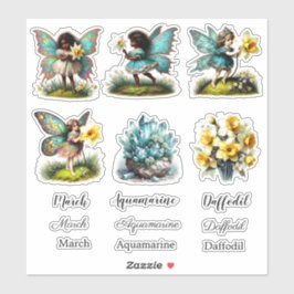 Maart Geboorte Maand Geboorte Bloem Sticker Set