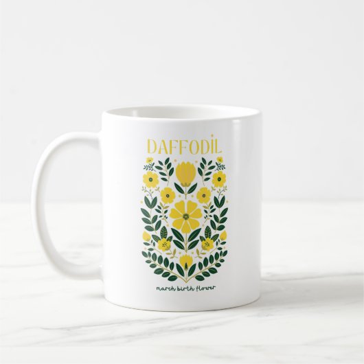 MAART GEBOORTEBLOEM DAFFODIL KOFFIEMOK (Links)