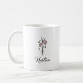 Maart Geboortebloem & Elegante Script Naam Koffiemok (Links)