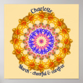 Maart Geboortebloem Gepersonaliseerde Quote Kind K Poster (Voorkant)