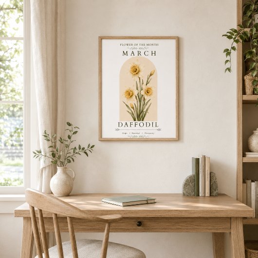Maart Geboortebloem Narcis Poster