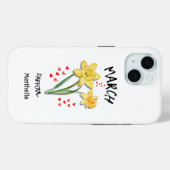 MAART Geboortemaand Bloem Aangepaste naam Case-Mate iPhone Case (Achterkant (horizontaal))