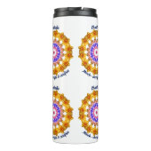 Maart Geboortemaand Bloem Custom Mandala Zen Art Thermosbeker (Achterkant)