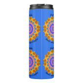 Maart Geboortemaand Bloem Custom Mandala Zen Art Thermosbeker (Achterkant)