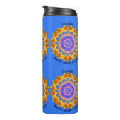Maart Geboortemaand Bloem Custom Mandala Zen Art Thermosbeker (Geroteerd rechts)