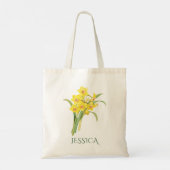 Maart Geboortemaand Bloem Gele Narcis Tote Bag (Achterkant)