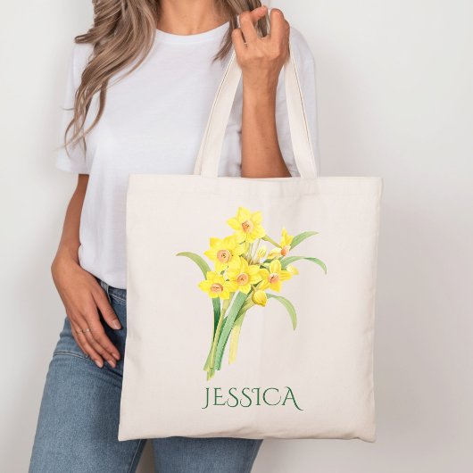 Maart Geboortemaand Bloem Gele Narcis Tote Bag