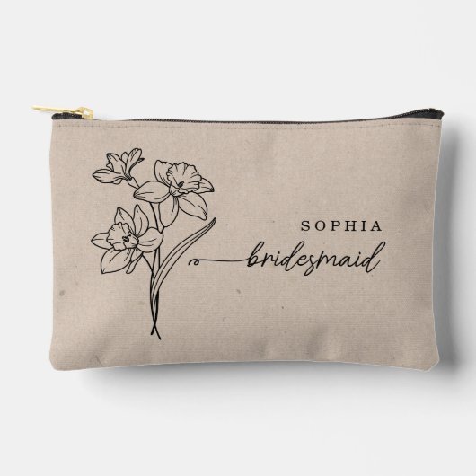 Maart Geboortemaand Bloem Gepersonaliseerde Bruids Etui (Voorkant)