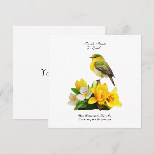 Maart Geboortemaand Bloem Levendig Verjaardagscade (Voorkant / Achterkant)