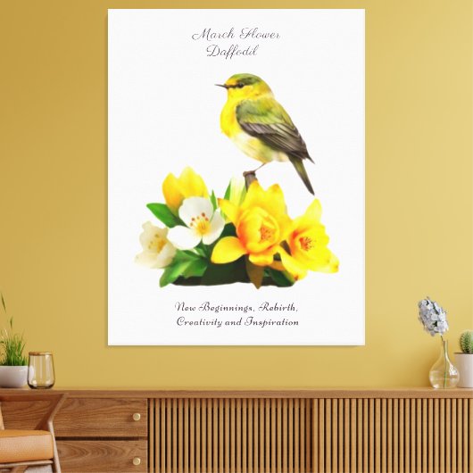 Maart Geboortemaand Bloem Levendig Verjaardagscade Canvas Afdruk (Insitu (Woonkamer))