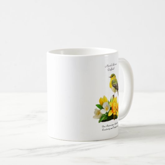 Maart Geboortemaand Bloem Levendig Verjaardagscade Koffiemok (Voorkant rechts)