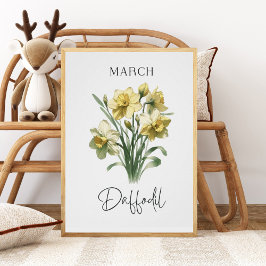 Maart Geboortemaand Daffodil Bloemen Perfect Poster