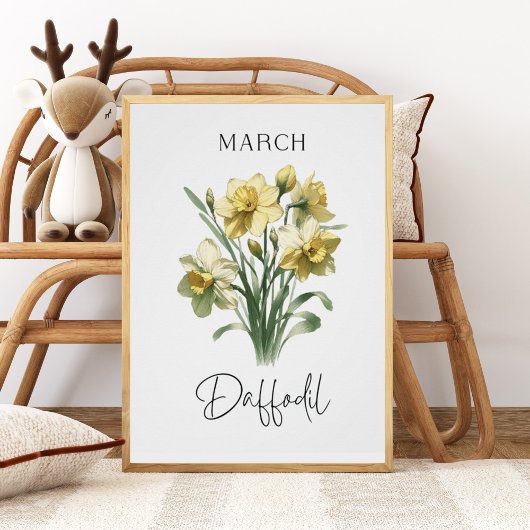 Maart Geboortemaand Daffodil Bloemen Perfect Poster