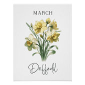Maart Geboortemaand Daffodil Bloemen Perfect Poster (Voorkant)