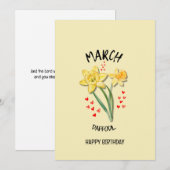  MAART Geboortemaand DAFFODIL Verjaardag Kaart (Voorkant / Achterkant)