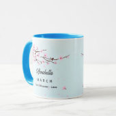 Maart Geboortemaand Flower Coffee Mok (Voorkant links)