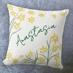 Maart Geboortemaand Narcis Gepersonaliseerd Kussen