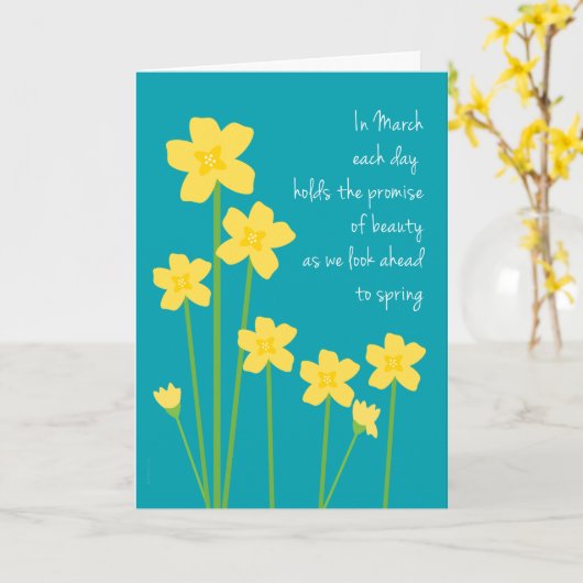 Maart Geboortemaand Narcissen Gelukkige Verjaardag Kaart (Gele Bloem)