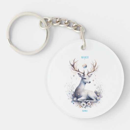 Maart Geboortemaand Spirit Animal Sleutelhanger (Voorkant)