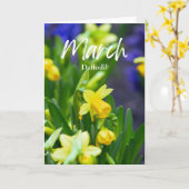 Maart Geel Daffodil Geboorte Maand Bloem Verjaarda Kaart (Gele Bloem)