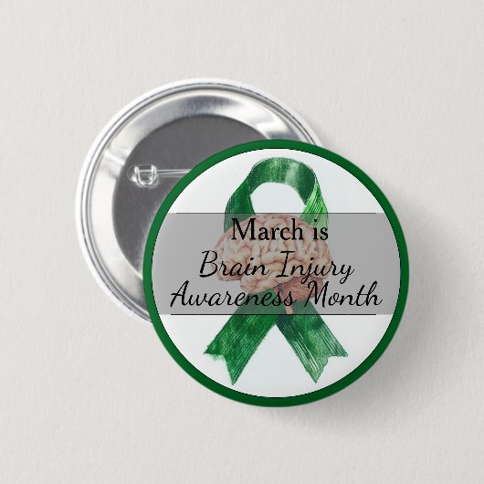 Maart Hersenletsel Bewustzijnsmaand Ronde Button 5,7 Cm (Voorkant /achterkant)