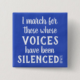 Maart: Ik mars...speld Vierkante Button 5,1 Cm