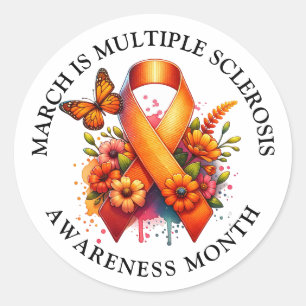 Maart is de maand van het bewustzijn van multiple ronde sticker
