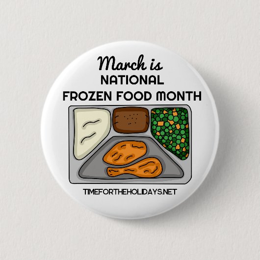 Maart is de Nationale Diepvriesmaand Ronde Button 5,7 Cm (Voorkant)