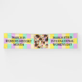 Maart is maand vrouwengeschiedenis spandoek (Horizontaal)