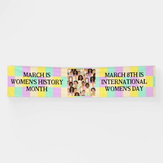 Maart is maand vrouwengeschiedenis spandoek (Horizontaal)