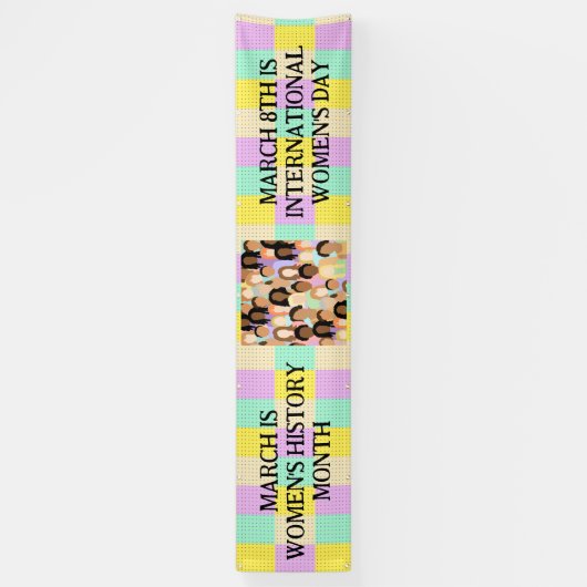 Maart is maand vrouwengeschiedenis spandoek (Verticaal)