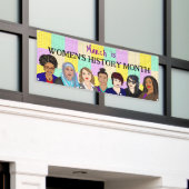 Maart is maand vrouwengeschiedenis spandoek (Buitenkant Gebouw)
