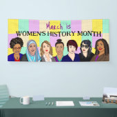 Maart is maand vrouwengeschiedenis spandoek (Beurs)