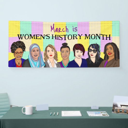 Maart is maand vrouwengeschiedenis spandoek (Beurs)
