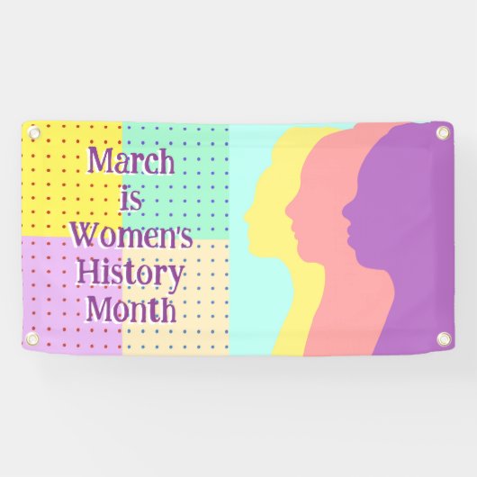 Maart is maand vrouwengeschiedenis spandoek (Horizontaal)