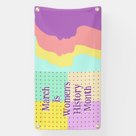 Maart is maand vrouwengeschiedenis spandoek (Verticaal)