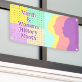 Maart is maand vrouwengeschiedenis spandoek (Buitenkant Gebouw)
