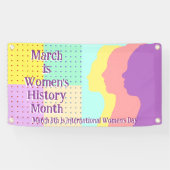 Maart is maand vrouwengeschiedenis spandoek (Horizontaal)