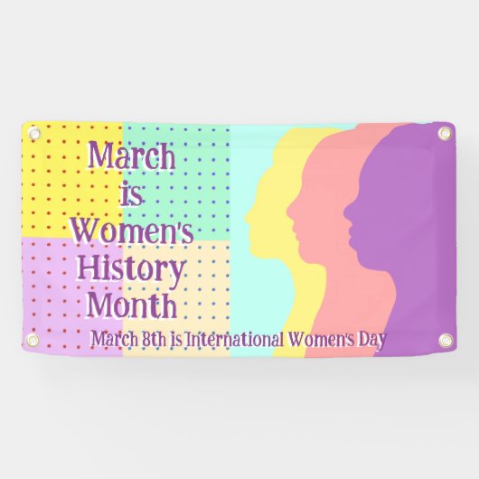 Maart is maand vrouwengeschiedenis spandoek (Horizontaal)